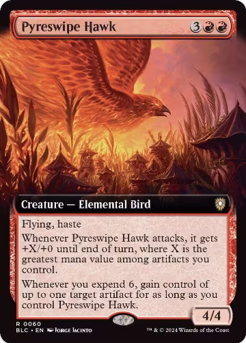 Pyreswipe Hawk (Extended Art) (60), Commander: Bloomburrow — Magic card price