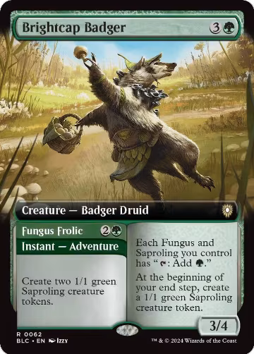 Brightcap Badger (Extended Art) (62), Commander: Bloomburrow — Magic card price
