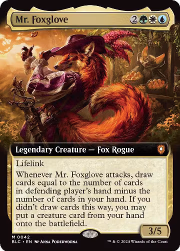 Mr. Foxglove (Extended Art) (42), Commander: Bloomburrow — Magic card price