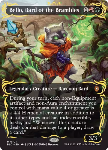 Bello, Bard of the Brambles (Borderless) (Raised Foil) (101), Commander: Bloomburrow — Magic card price