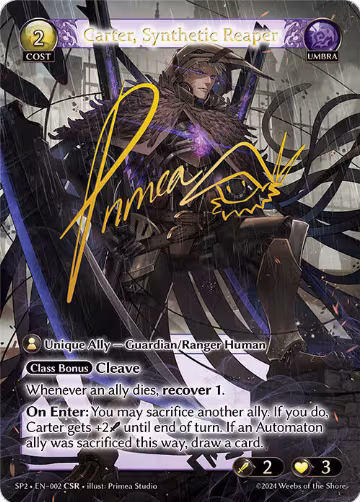 Carter, Synthetic Reaper (CSR) (002), Supporter Pack 2 — Grand Archive card price