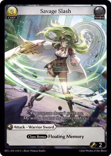 Savage Slash (018), Supporter Pack 2 — Grand Archive card price