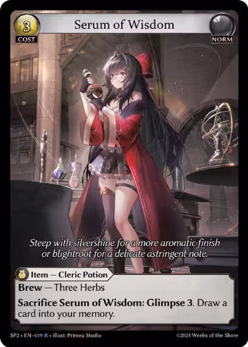 Serum of Wisdom (019), Supporter Pack 2 — Grand Archive card price