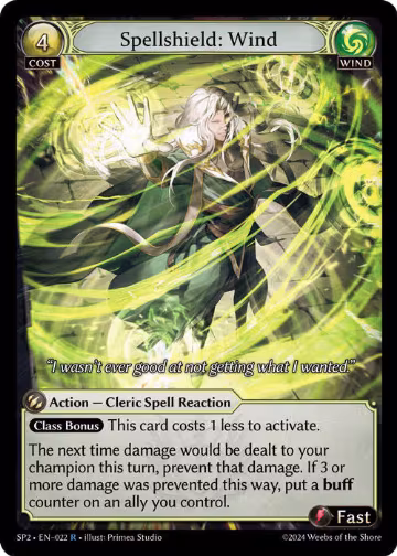 Spellshield: Wind (022), Supporter Pack 2 — Grand Archive card price