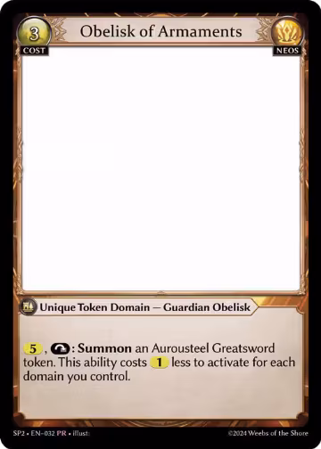 Obelisk of Armaments (032), Supporter Pack 2 — Grand Archive card price