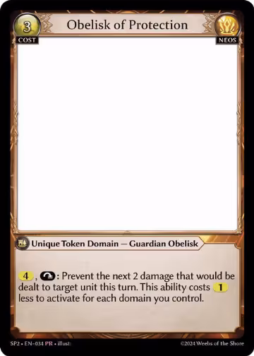 Obelisk of Protection (034), Supporter Pack 2 — Grand Archive card price