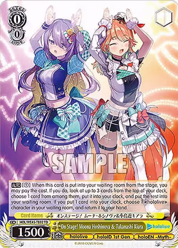 On Stage! Moona Hoshinova & Takanashi Kiara (HOL/WE45-TE02 TD), hololive production feat. Weiss Schwarz Ambassadors Premium Set — Weiß Schwarz card price