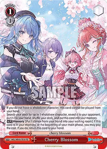 Cherry Blossom (HOL/WE45-TE10 TD), hololive production feat. Weiss Schwarz Ambassadors Premium Set — Weiß Schwarz card price