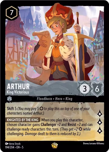 Arthur - King Victorious (194/204), Shimmering Skies — Lorcana card price