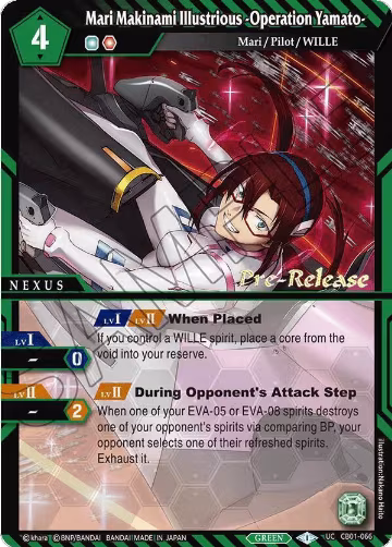 Mari Makinami Illustrious -Operation Yamato- (CB01-066), Collaboration Booster 01: Halo of Awakening Pre-Release Cards — Battle Spirits card price