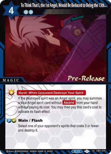 To Think That I, the 1st Angel, Would Be Reduced to Being the 13th... (CB01-079), Collaboration Booster 01: Halo of Awakening Pre-Release Cards — Battle Spirits card price