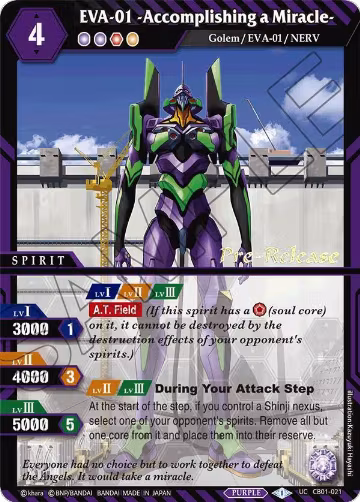 EVA-01 -Accomplishing a Miracle- (CB01-021), Collaboration Booster 01: Halo of Awakening Pre-Release Cards — Battle Spirits card price