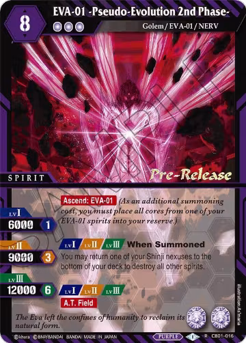 EVA-01 -Pseudo-Evolution 2nd Phase- (CB01-016), Collaboration Booster 01: Halo of Awakening Pre-Release Cards — Battle Spirits card price