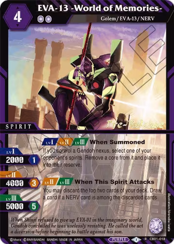 EVA-13 -World of Memories- (CB01-018), Collaboration Booster 01: Halo of Awakening Pre-Release Cards — Battle Spirits card price