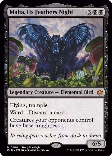 Maha, Its Feathers Night (100), Promo Pack: Bloomburrow — Magic card price