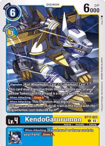 KendoGarurumon (BT17-023 C), Secret Crisis — Digimon card price