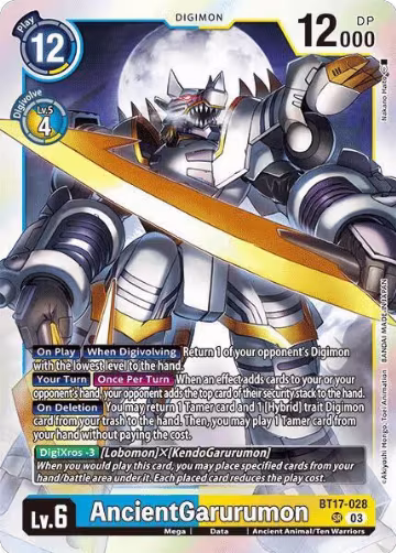 AncientGarurumon (BT17-028 SR), Secret Crisis — Digimon card price
