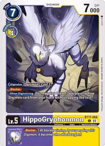 HippoGryphonmon (BT17-066 C), Secret Crisis — Digimon card price