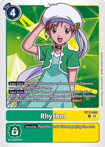 Rhythm (BT17-089 U), Secret Crisis — Digimon card price