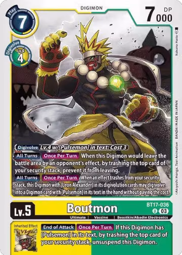 Boutmon (BT17-036 U), Secret Crisis — Digimon card price