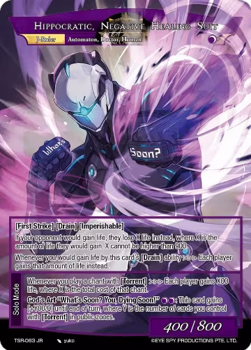 Aideen, The Fighting Doctor // Hippocratic, Negative Healing Suit (TSR-063 RR), The Battle at the Sacred Ruins — Force of Will card price