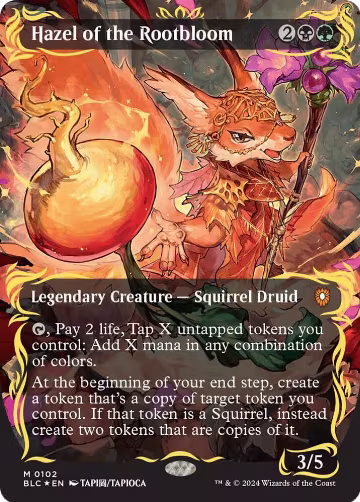 Hazel of the Rootbloom (Borderless) (Raised Foil) (102), Commander: Bloomburrow — Magic card price
