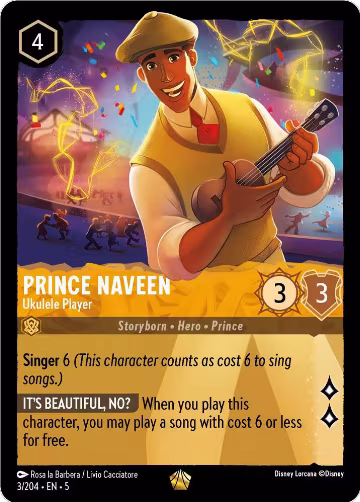 Prince Naveen - Ukulele Player (3/204), Shimmering Skies — Lorcana card price