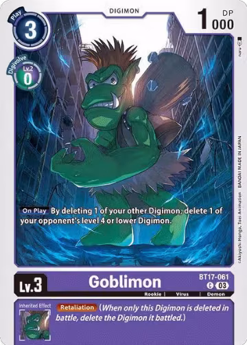 Goblimon (BT17-061 C), Secret Crisis — Digimon card price
