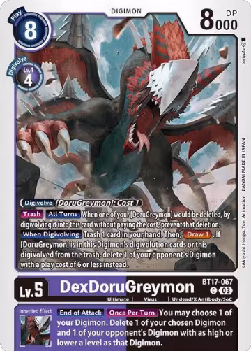 DexDoruGreymon (BT17-067 C), Secret Crisis — Digimon card price