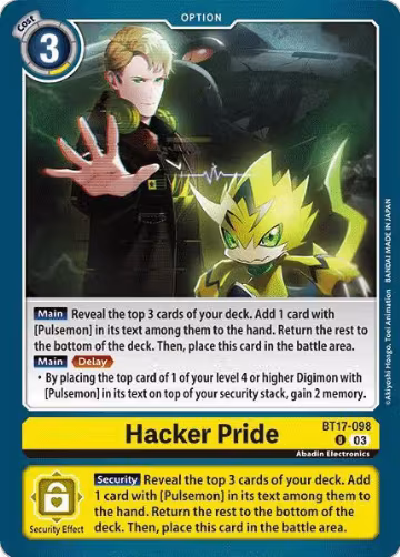 Hacker Pride (BT17-098 U), Secret Crisis — Digimon card price