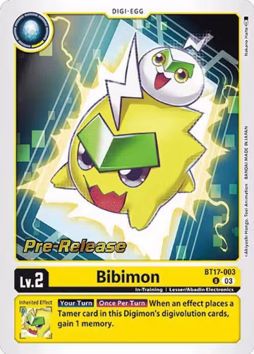Bibimon (BT17-003 U), Secret Crisis Pre-Release Cards — Digimon card price