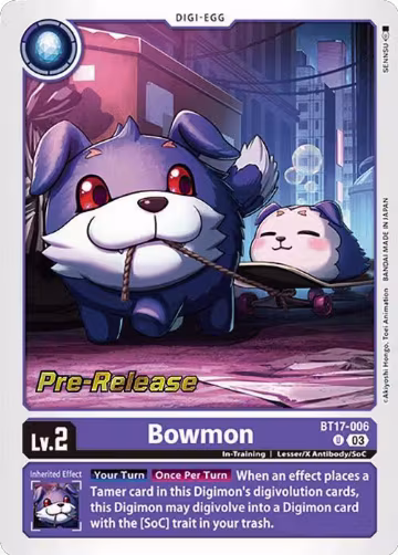 Bowmon (BT17-006 U), Secret Crisis Pre-Release Cards — Digimon card price