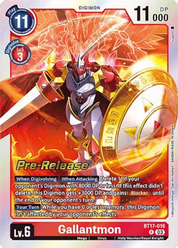 Gallantmon (BT17-016 R), Secret Crisis Pre-Release Cards — Digimon card price