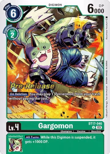 Gargomon (BT17-046 U), Secret Crisis Pre-Release Cards — Digimon card price