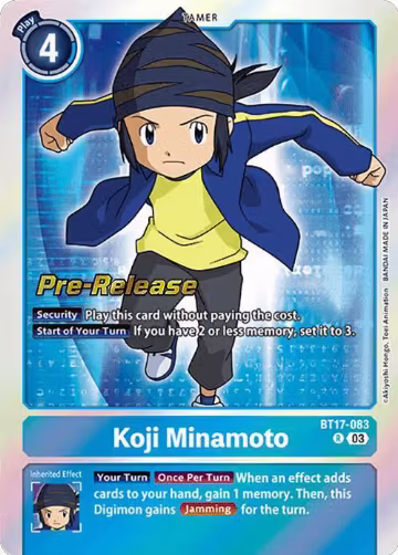 Koji Minamoto (BT17-083 R), Secret Crisis Pre-Release Cards — Digimon card price