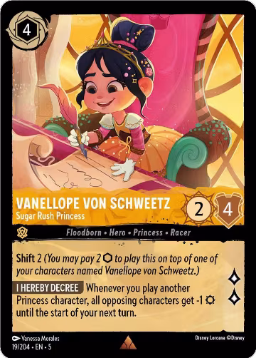 Vanellope von Schweetz - Sugar Rush Princess (19/204), Shimmering Skies — Lorcana card price