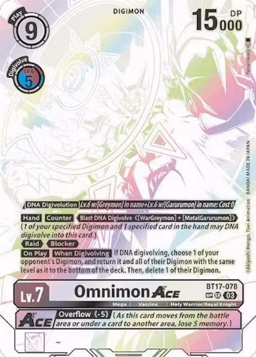 Omnimon ACE (Textured) (BT17-078 SR), Secret Crisis — Digimon card price