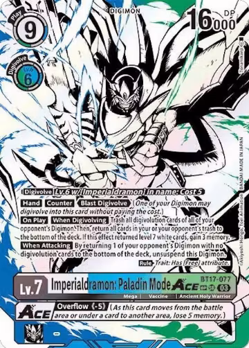 Imperialdramon: Paladin Mode ACE (Textured) (BT17-077 SR) — card price