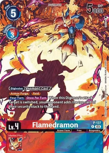 Flamedramon (Update Pack 2024) (P-137 P), Digimon Promotion Cards — Digimon card price
