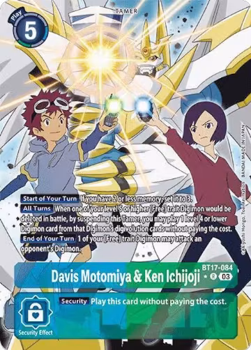 Davis Motomiya & Ken Ichijoji (Alternate Art) (BT17-084 R), Secret Crisis — Digimon card price