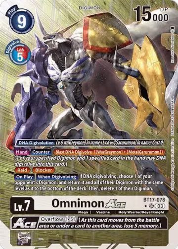 Omnimon ACE (Alternate Art) (BT17-078 SR), Secret Crisis — Digimon card price