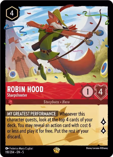 Robin Hood - Sharpshooter (118/204), Shimmering Skies — Lorcana card price