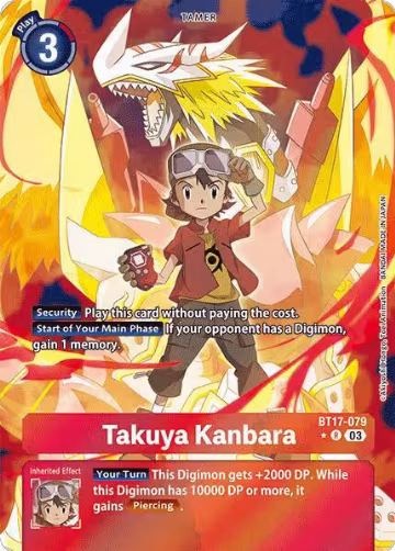 Takuya Kanbara (Alternate Art) (BT17-079 R), Secret Crisis — Digimon card price