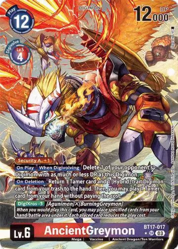 AncientGreymon (Alternate Art) (BT17-017 SR), Secret Crisis — Digimon card price