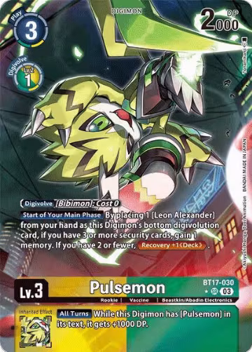 Pulsemon (Alternate Art) (BT17-030 SR), Secret Crisis — Digimon card price