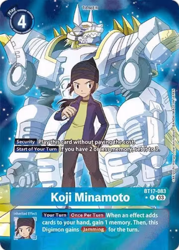 Koji Minamoto (Alternate Art) (BT17-083 R), Secret Crisis — Digimon card price