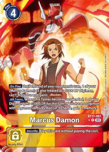 Marcus Damon (Alternate Art) (BT17-087 R), Secret Crisis — Digimon card price