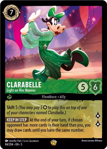 Clarabelle - Light on Her Hooves (84/204), Shimmering Skies — Lorcana card price