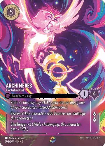 Archimedes - Electrified Owl (Enchanted) (208/204), Shimmering Skies — Lorcana card price