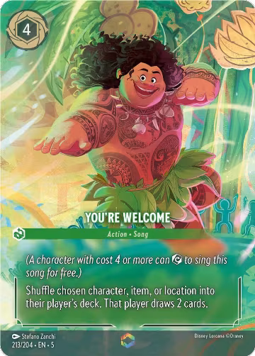 You're Welcome (Enchanted) (213/204), Shimmering Skies — Lorcana card price